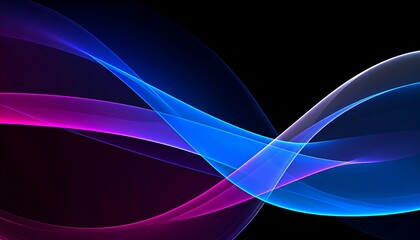 Abstract flowing lines of vibrant colors on a black background