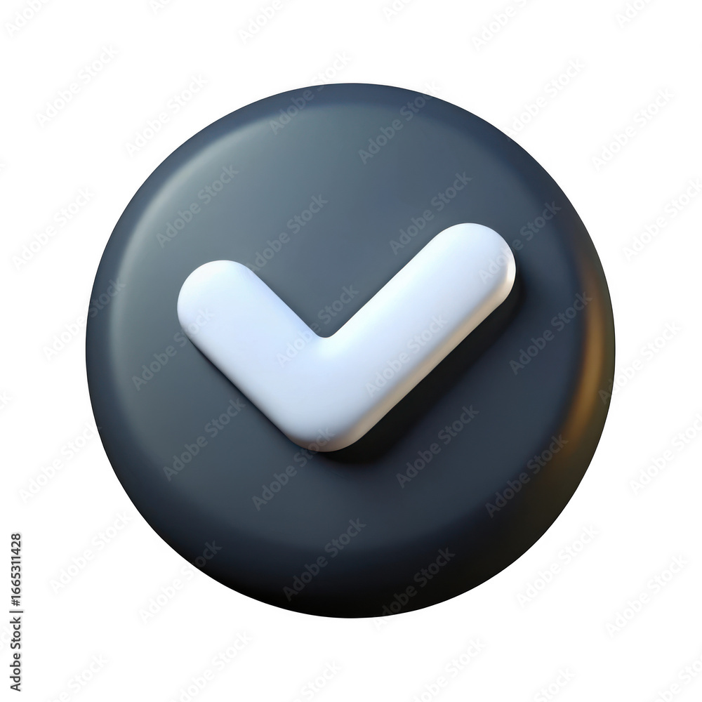 Poster 3d check mark icon isolated on transparent background