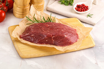 Raw beef meat uncocked steak