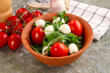 Salad with mozzarella and arugula