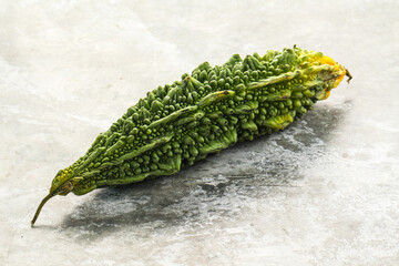 Raw green exotic tropical bitter melon