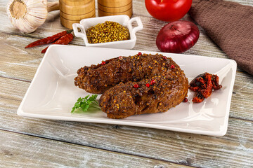Baked pork tenderloin with mustard