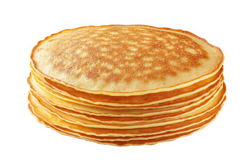 Delicious Stack of Golden Pancakes isolated on white transparent background