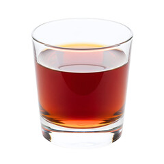 Glass of amber rum or whiskey neat