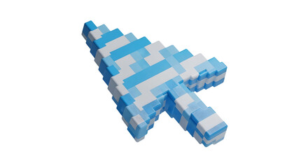 3d Click Pixel cursor or computer mouse pointer arrow icon
