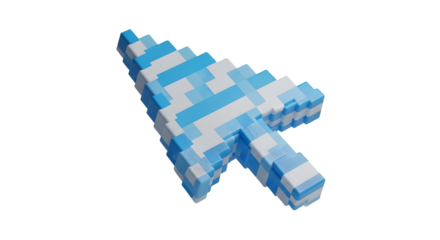 3d Click Pixel cursor or computer mouse pointer arrow icon