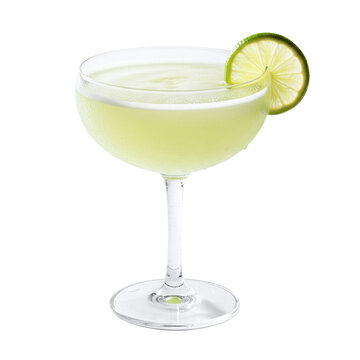 Classic daiquiri cocktail with a fresh lime garnish
