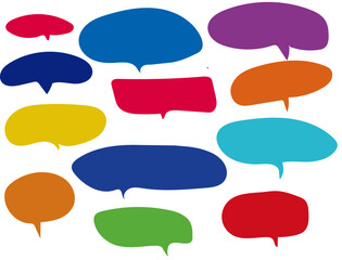 set of colorful speech bubbles
