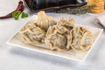 Georgian stuffed meat dumplings Khinkali