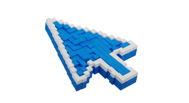3d Click Pixel cursor or computer mouse pointer arrow icon