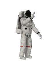 Astronaut covers himself with his hand
