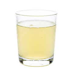 Glass of cold ginger ale or lemonade