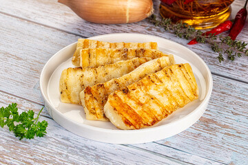 Greek traditional grilled halloumi cheese