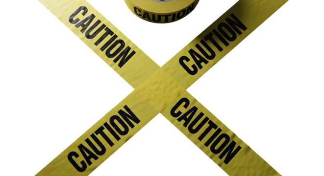 Caution yellow warning lines - Caution tape isolated template with opacity background