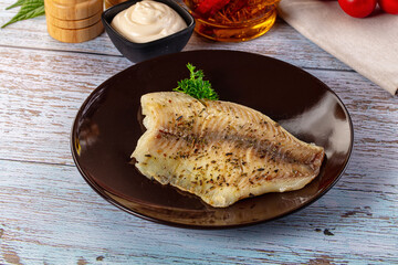 Steamed dietary tilapia fish fillet