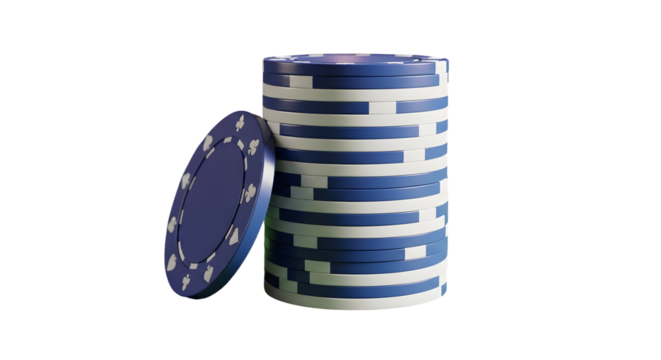 Stack of poker casino chips isolated on white. Gamble, gaming, casino, poker concept