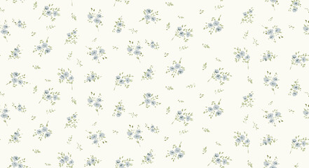Abstract seamless pattern with plants, herbs and flowers	