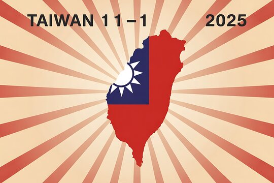 Celebrate Taiwan's National Day 2025 with this patriotic design featuring the country's vibrant flag and bold sunbeam background, perfect for promotions and festive events