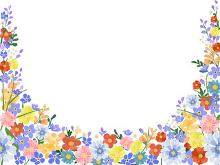 Seamless vector delicate floral pattern featuring many blossoms white background, combines hand-drawn elegance minimalist aesthetic wallpapers, textiles, decorative prints