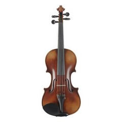 Fototapeta premium Brown wooden violin with black fittings string instrument