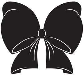 Hand drawn girly coquette bow ribbon. Vector stock illustration isolated for design template birthday, wedding, Christmas card, invitation, sale banner