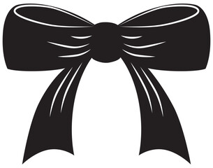 Hand drawn girly coquette bow ribbon. Vector stock illustration isolated for design template birthday, wedding, Christmas card, invitation, sale banner
