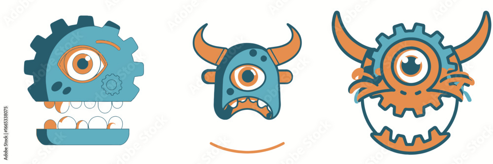 Poster delightful cartoon monsters ready for your project, adding a playful touch to any design with their 