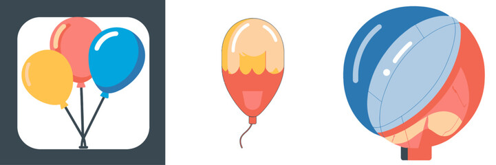Festive balloons conveying joy and celebration, perfect for birthdays, parties, and events, adding a touch of whimsy and fun to any occasion