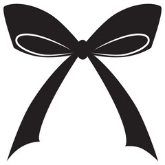 Hand drawn girly coquette bow ribbon. Vector stock illustration isolated for design template birthday, wedding, Christmas card, invitation, sale banner