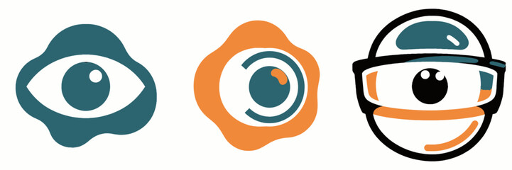 Fun cartoon eyes with unique shapes and colors, a playful and vibrant design element, perfect for digital art projects and creative campaigns, eye catching visuals