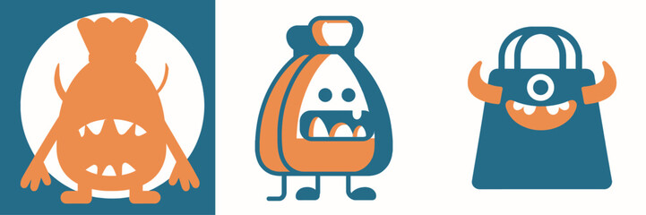 Playful monster bags bring joy to packaging design and whimsical marketing, ideal for creative branding, eye-catching product appeal, and unique children's products