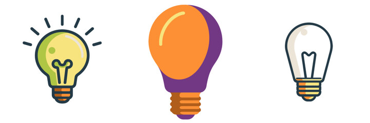 Inspiring lightbulb collection showcasing bright ideas and innovation for creative projects and business solutions, perfect for illustrating inspiration