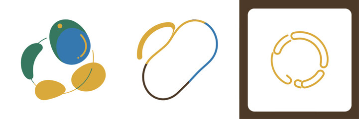 Dynamic set of abstract logos symbolizing growth and connection, ideal for brands seeking a modern and innovative visual identity for their company