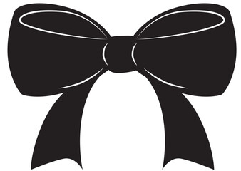 Hand drawn girly coquette bow ribbon. Vector stock illustration isolated for design template birthday, wedding, Christmas card, invitation, sale banner