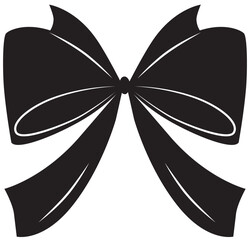 Hand drawn girly coquette bow ribbon. Vector stock illustration isolated for design template birthday, wedding, Christmas card, invitation, sale banner