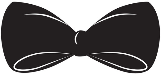 Hand drawn girly coquette bow ribbon. Vector stock illustration isolated for design template birthday, wedding, Christmas card, invitation, sale banner