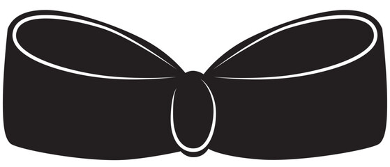 Hand drawn girly coquette bow ribbon. Vector stock illustration isolated for design template birthday, wedding, Christmas card, invitation, sale banner