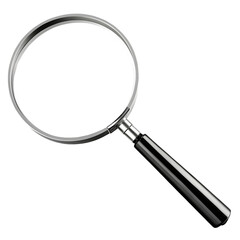 magnifying glass isolated on transparent white background PNG. GENERATIVE AI