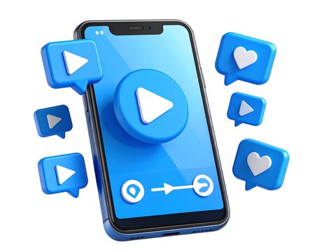 Smartphone displaying social media video interactions