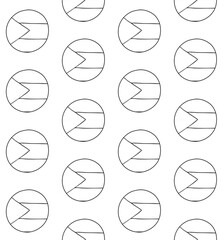 Vector seamless pattern of hand drawn sketch doodle outline round Palestine flag isolated on white background