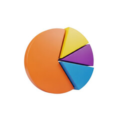 Obraz premium Colorful pie chart isolated on transparent background
