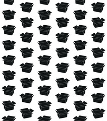 Vector seamless pattern of hand drawn sketch doodle box isolated on white background