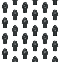Vector seamless pattern of hand drawn sketch doodle coat isolated on white background