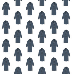 Vector seamless pattern of hand drawn sketch doodle colored coat isolated on white background