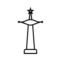 North Pole Sign Line Art Silhouette Vector on White Background