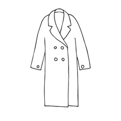 Vector hand drawn sketch doodle outline coat isolated on white background
