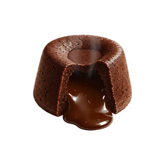 Chocolate lava cake dessert isolated on white backgound delicious sweet perfect for gourmet food, baker, and restaurant themes
