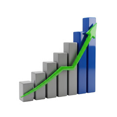 Growth chart isolated on transparent background