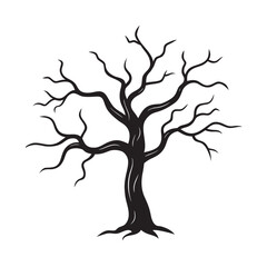 Spooky Bare Tree Silhouette for Scary Halloween Decorations and Haunted House Ambiance
