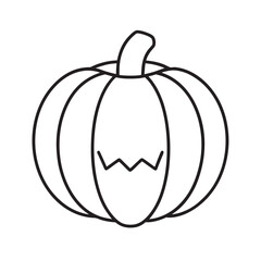 A Spooky Halloween Jack O Lantern Pumpkin Outline Drawing for Decorations and Crafts